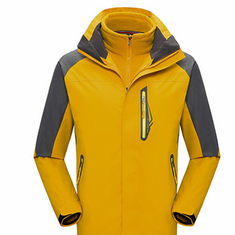 集美区ZD6001-A高品质黄拉链冲锋衣
